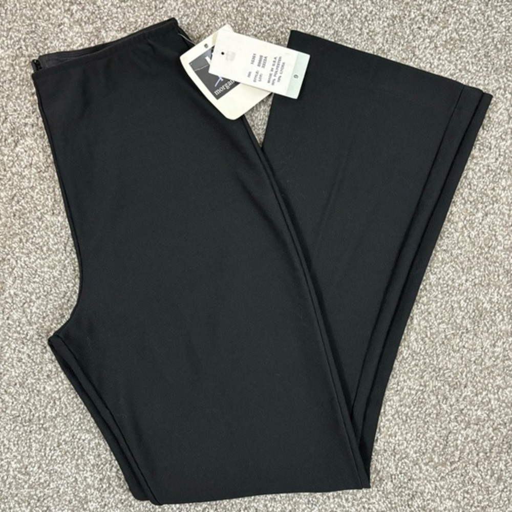 Morgan Sport Sz 9 Black Pants Back Zip Vintage Look - Picture 2 of 6